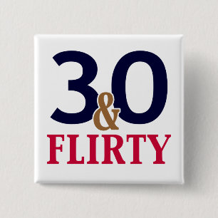 30 en 30ste verjaardag van de geboorte vierkante button 5,1 cm