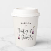 30 en 330 paarse drinken jarig papieren bekers (Achterkant)