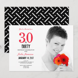 30 en Dirty 30th Birthday Invitation Kaart