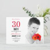 30 en Dirty 30th Birthday Invitation Kaart (Staand voorkant)
