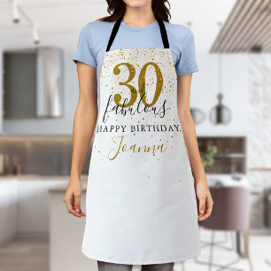 30 en Fabulous 30e Verjaardag Goud en Zwart Schort