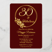 30 en Fabulous 30ste verjaardagsfeest gestempeld Folie Uitnodiging (Voorkant)