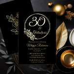 30 en Fabulous 30ste verjaardagsfeest gestempeld Folie Uitnodiging<br><div class="desc">Elegant typografisch ontwerp "30 and Fabulous" 30e verjaardagsfeestontwerp met een rozen omtrek rond lijst. De achterkant heeft een rozen omtrek in goudkleurige toon (geen gouden folie).</div>