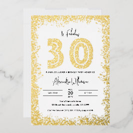 30 en Fabulous 30th Birthday Party Real Gold Folie Uitnodiging