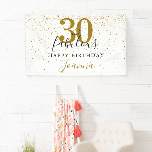 30 en Fabulous Birthday Elegant Gold en Black Spandoek (Insitu)