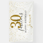 30 en Fabulous Birthday Elegant Gold en Black Spandoek (Verticaal)