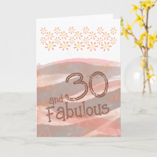 30- en Fabulous Daisy Flower-Waterverf op zaterdag Kaart (Gele Bloem)