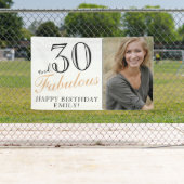 30 en Fabulous Elegant 30th Birthday Foto Spandoek (Insitu)