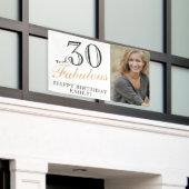 30 en Fabulous Elegant 30th Birthday Foto Spandoek (Buitenkant Gebouw)