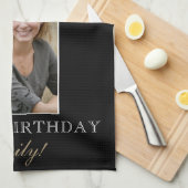 30 en Fabulous Elegant 30th Birthday Foto Theedoek (Quarter Fold)