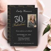 30 en Fabulous Elegant Black Photo van zaterdag Kaart