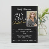 30 en Fabulous Elegant Black Photo van zaterdag Kaart (Staand voorkant)