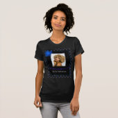 30 en Fabulous Elegant Blauw en Zwart Foto T-shirt (Voorkant volledig)