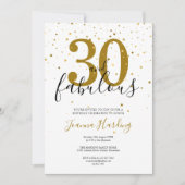 30 en Fabulous Elegant Gold en Black Birthday Kaart (Voorkant)