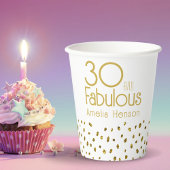 30 en Fabulous Elegant Gold Glitter 30th Birthday Papieren Bekers