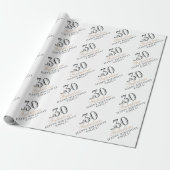 30 en Fabulous Elegant Script 30th Birthday Cadeaupapier (Uitgerold)