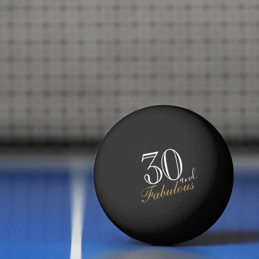 30 en Fabulous Elegant Script 30th Birthday Pingpongbal (Net)