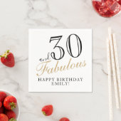 30 en Fabulous Elegant Script 30th Birthday Servet (Insitu)