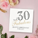 30 en Fabulous Elegant Script 30th Birthday Servet<br><div class="desc">30 en Fabulous Elegant Script 30th Verjaardags Servetten. Maak je eigen 30e verjaardagsfeestje papieren servet voor haar. Pas aan met de naam en leeftijd.</div>