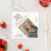 30 en Fabulous Elegant Script Foto 30e Verjaardag Servet (Insitu)