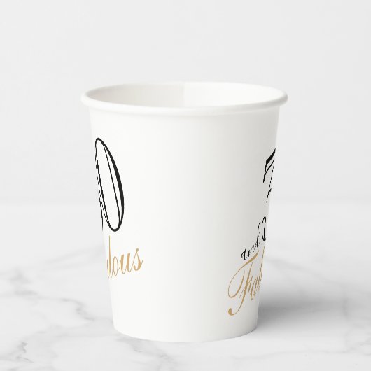 30 en Fabulous Elegant White Script Birthday Pape Papieren Bekers (Links)