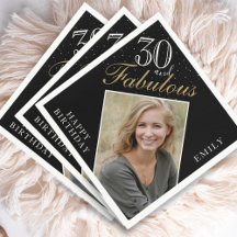 30 en Fabulous Elegant Zwart Foto 30e Verjaardag