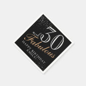 30 en Fabulous Elegant Zwart Script 30e Verjaardag Servet (Hoek)