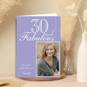 30 en Fabulous Elegante Verjaardag Foto Kaart