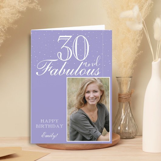 30 en Fabulous Elegante Verjaardag Foto Kaart