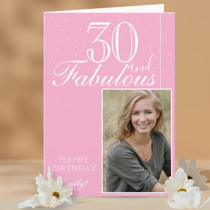 30 en Fabulous Elegante Verjaardagsfoto Kaart