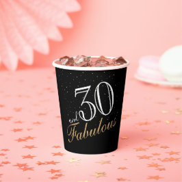30 en Fabulous Elegante Witte Script Verjaardag  Papieren Bekers
