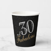 30 en Fabulous Elegante Witte Script Verjaardag Papieren Bekers (Voorkant)