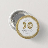 30 en Fabulous Gold Gitter op maat Ronde Button 3,2 Cm (Voorkant /achterkant)
