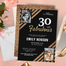 30 en Fabulous Gold Glitter 2 Foto 30e verjaardag