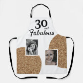 30 en Fabulous Gold Glitter 2 Foto 30e verjaardag Schort (Voorkant)
