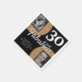 30 en Fabulous Gold Glitter 2 Foto 30e verjaardag Servet (Hoek)