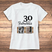 30 en Fabulous Gold Glitter 2 Foto 30e verjaardag T-shirt