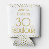 30 en Fabulous Gold Glitter 30th Birthday Blikjeskoeler (Achterkant)