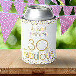 30 en Fabulous Gold Glitter 30th Birthday Blikjeskoeler<br><div class="desc">30 en Fabulous Gold Glitter 30e verjaardagsfeestje Koelbox. Modern design met trendy typografie en faux gold glitter spots. Maak gepersonaliseerde 30e verjaardagsfeestjes koelboxxen voor een stijlvol feest.</div>