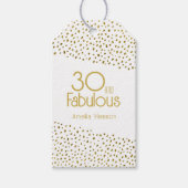 30 en Fabulous Gold Glitter 30th Birthday Cadeaulabel (Voorkant)