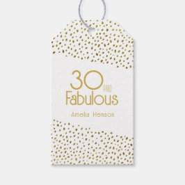30 en Fabulous Gold Glitter 30th Birthday Cadeaulabel