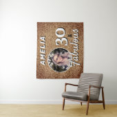 30 en Fabulous Gold Glitter 30th Birthday Foto Wandkleed (In situ)