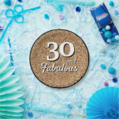 30 en Fabulous Gold Glitter 30th Birthday Papieren Bordje (Feest)