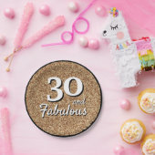 30 en Fabulous Gold Glitter 30th Birthday Papieren Bordje (Feest)