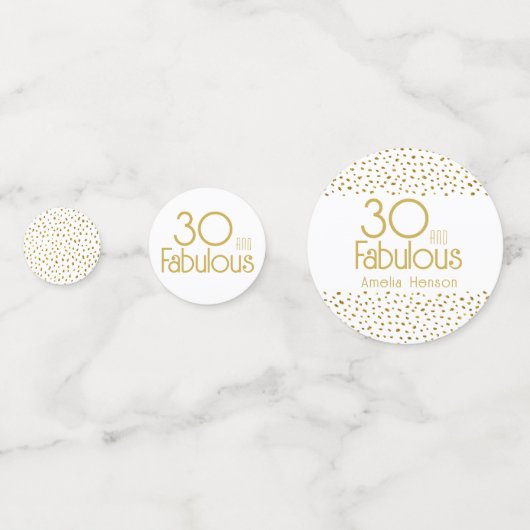 30 en Fabulous Gold Glitter 30th Birthday Party Confetti (Voorkanten)