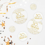 30 en Fabulous Gold Glitter 30th Birthday Party Confetti<br><div class="desc">30. en 30e Confetti van de 30e verjaardag van Fabulous Gold Glitter. Moderne en elegante verjaardagsconfetti met trendy typografie en faux goudglitter stippen. Het ontwerp heeft een douanenaam. Maak een gepersonaliseerde 30e verjaardagsconferentie voor haar viering.</div>