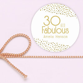 30 en Fabulous Gold Glitter 30th Birthday Ronde Sticker