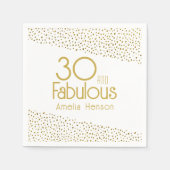 30 en Fabulous Gold Glitter 30th Birthday Servet (Voorkant)