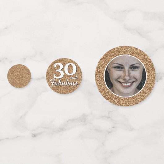 30 en Fabulous Gold Glitter Photo 30th Birthday Confetti (Achterkanten)