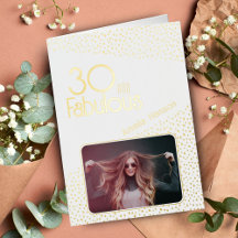 30 en Fabulous Gold Glitter Photo 30th Birthday